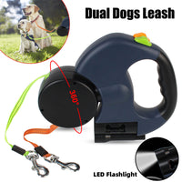 Dual Pet Leash with LED flashlight