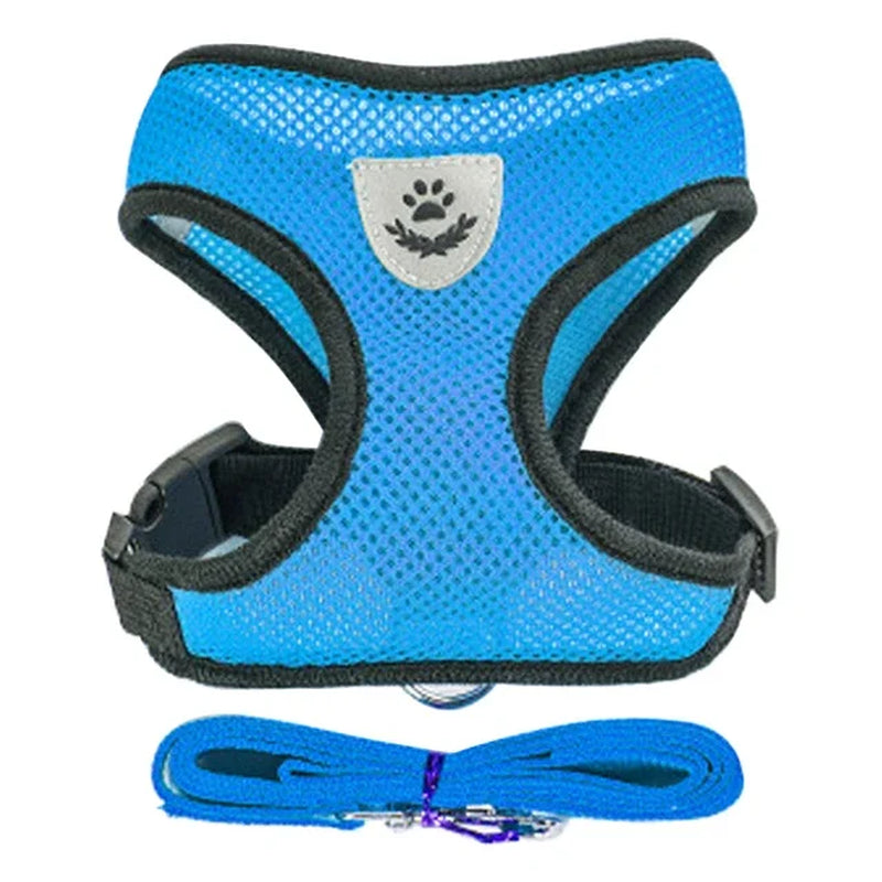 Cat Harness Vest Walking Lead Leash for Puppy Dogs Collar Polyester Adjustable Mesh Dog Harness for Small Medium Pet Accessories